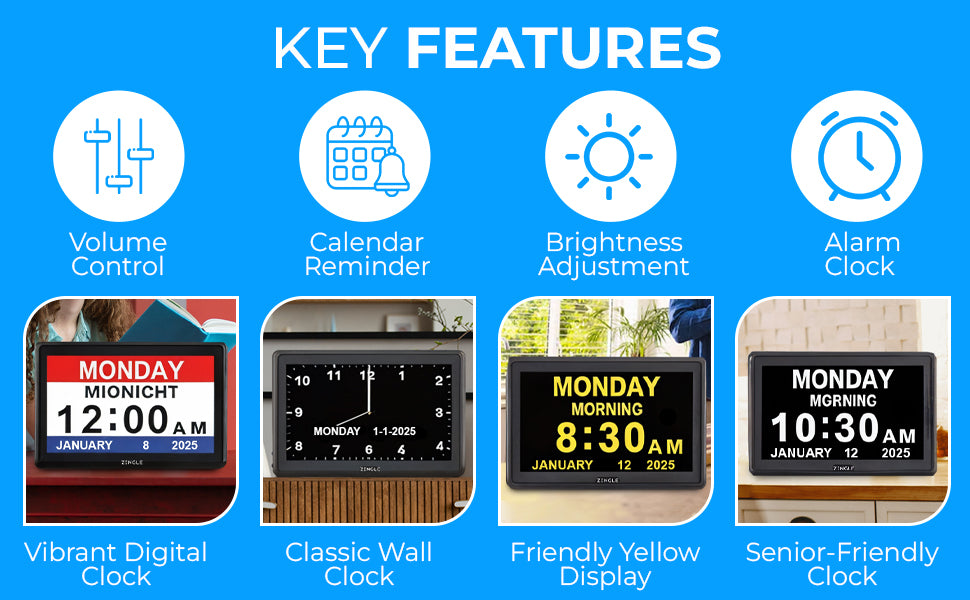 ZINGLE Dementia clock