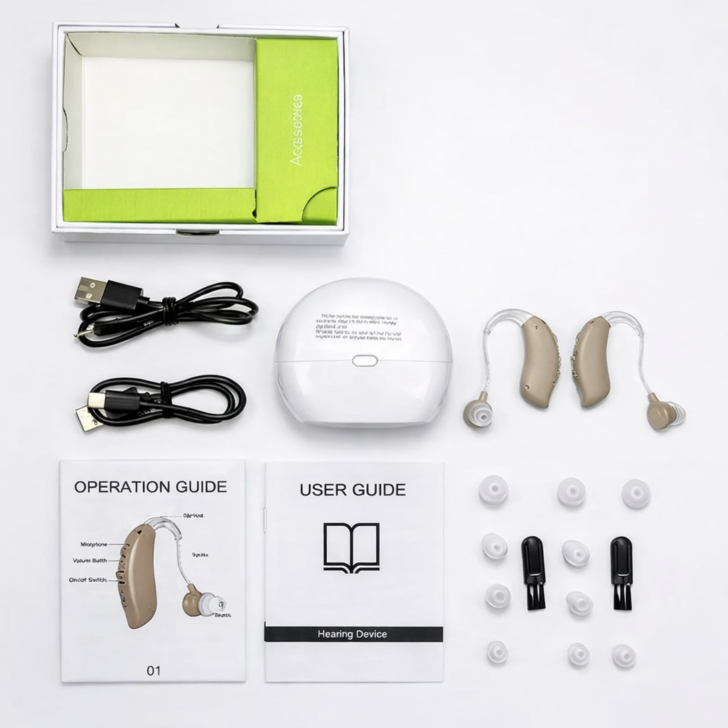 Zingle Sonara – Behind-the-Ear (BTE) Hearing Amplifiers, Rechargeable with Charging Dock