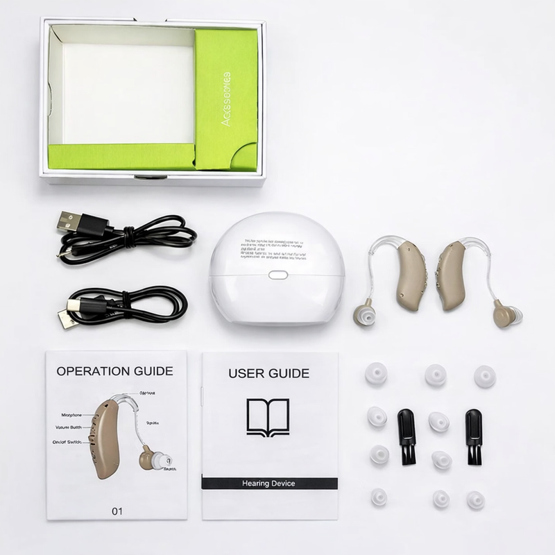 Zingle Sonara – Behind-the-Ear (BTE) Hearing Amplifiers, Rechargeable with Charging Dock