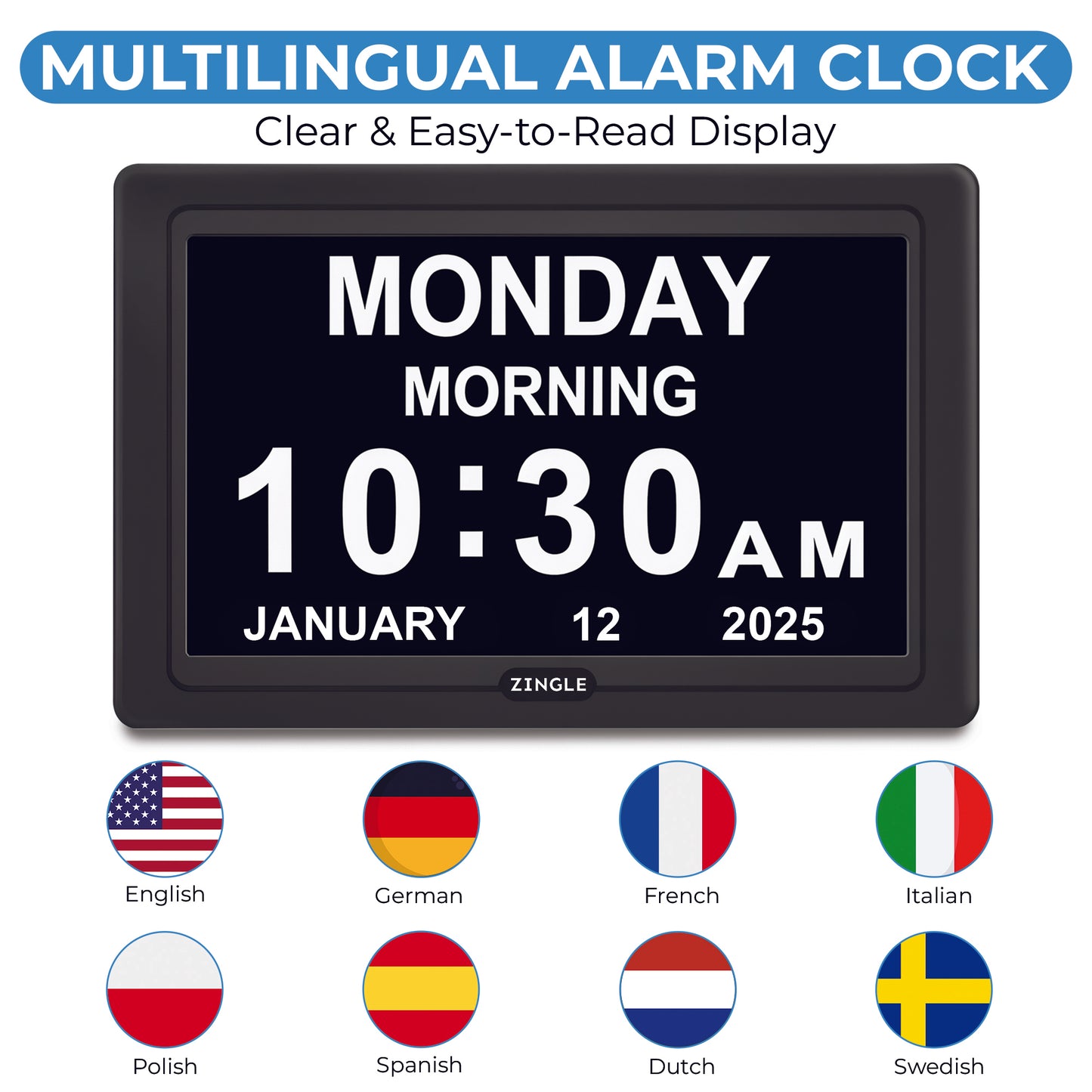 ZINGLE Dementia clock