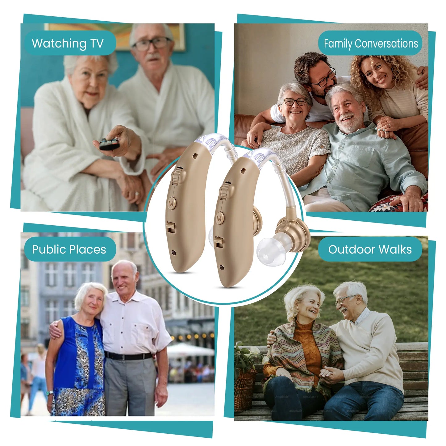 Digital Hearing Amplifier, Rechargeable, Behind The Ear PSAP with Charging Dock, 2-Pack Zingle