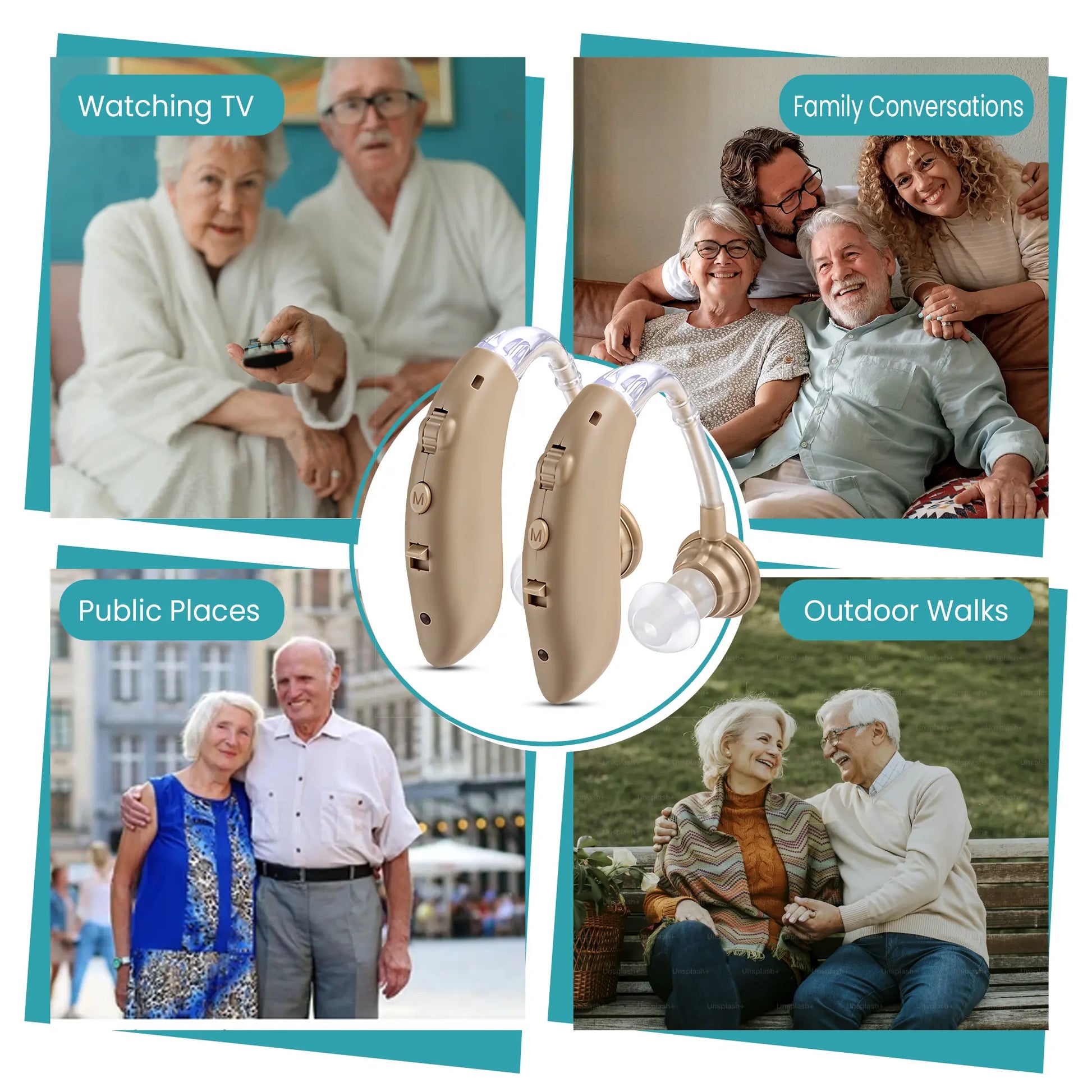 Digital Hearing Amplifier, Rechargeable, Behind The Ear PSAP with Charging Dock, 2-Pack Zingle