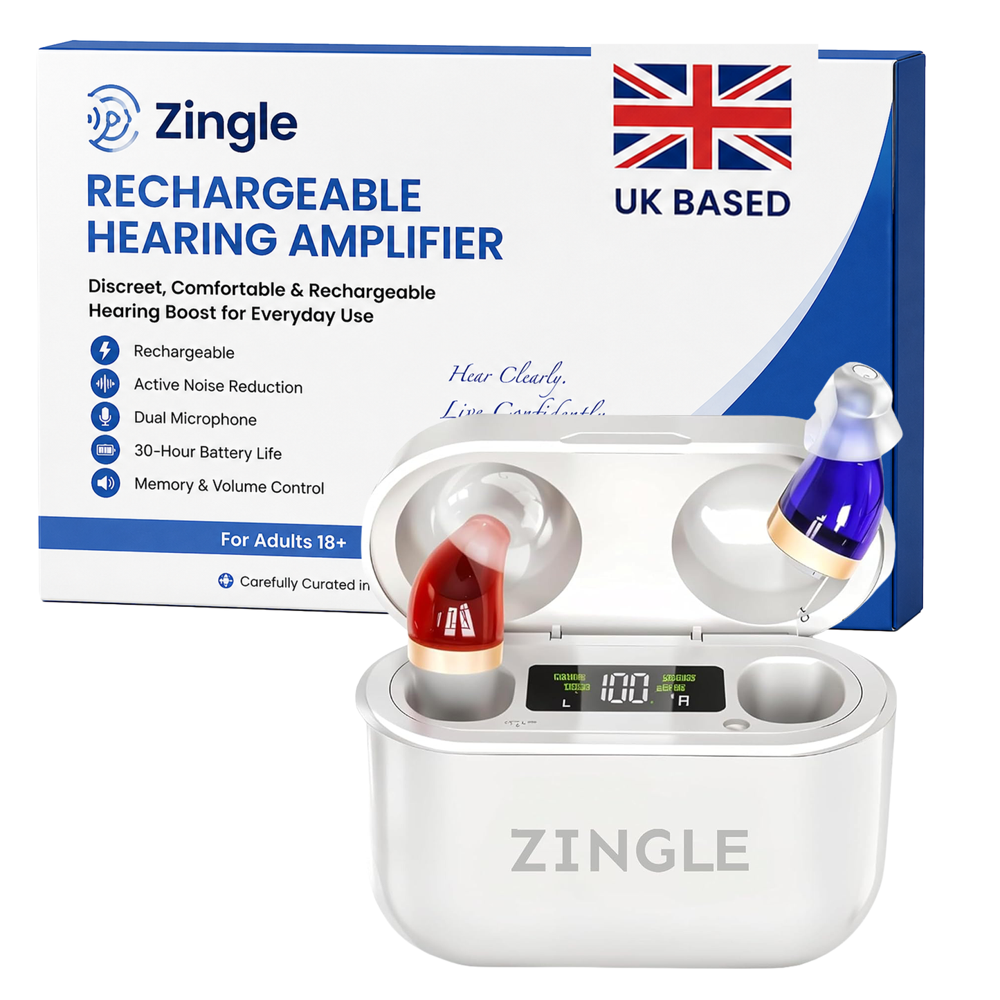 ZINGLE Viora – Compact Hearing Aids with 30-Hour Battery & Comfortable Fit