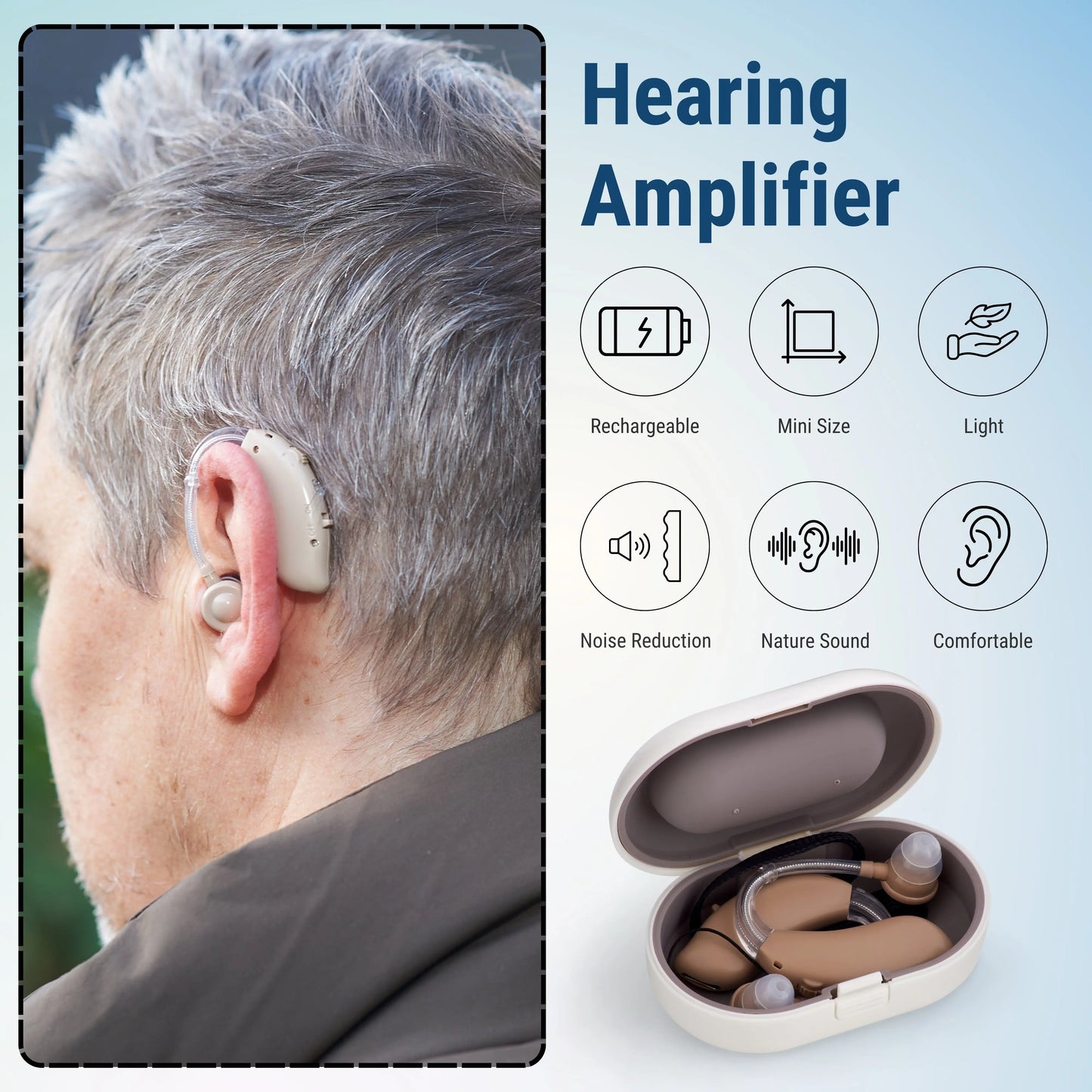 Zingle Auden – Behind-the-Ear Rechargeable Hearing Amplifier