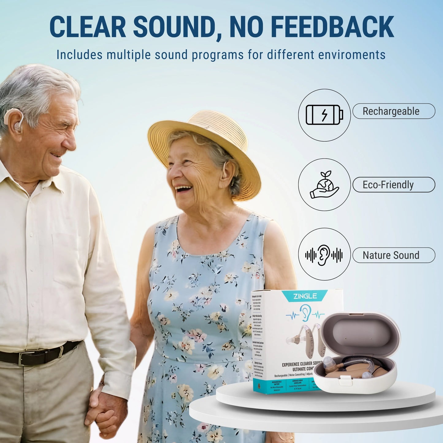 Zingle Auden – Behind-the-Ear Rechargeable Hearing Amplifier