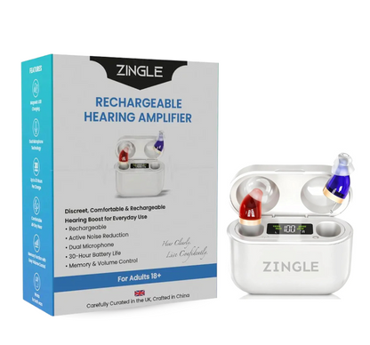 ZINGLE Viora – Compact Hearing Amplifier with 20-Hour Battery & Comfortable Fit